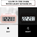 Digital Alarm Clock, LED Light Up Alarm Clock, Battery Operated Silent Aalarm Travel Clock,Black. 