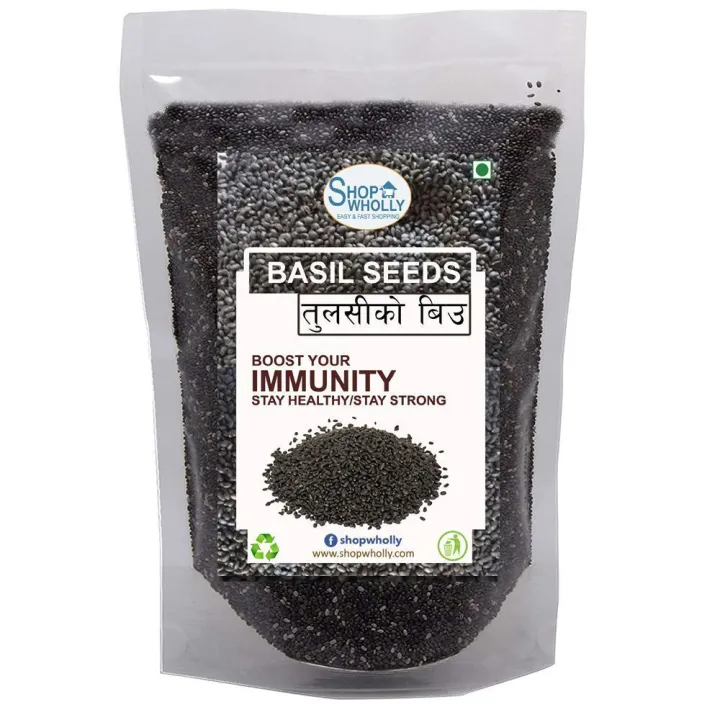 SHOP%20WHOLLY%20Basil%20Seeds%20(Tulsi%20ko%20biya)-500gm%20-%20Image%202