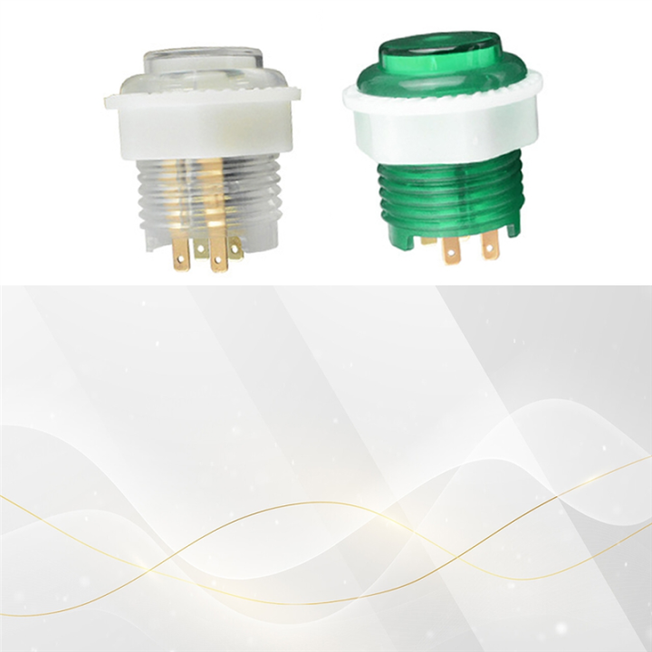 1PCS Illuminated Led Push Button 24mm Nut with 4Pin Light Cable with 4 ...