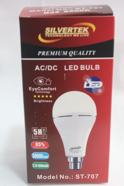 Silvertek 7w Rechargable AC/DC Led Bolb , Premium Quality Chargable Light