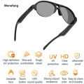 Wenefang 【New design】Smart Glasses Tws Wireless Bluetooth Bone-Conduction Waterproof Earphones Sports Headset Music Sunglasses. 