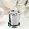 New Stainless Steel With Keychain Folding Coffee Handcup Collapsible Cup Telescopic Mug. 