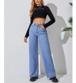 Blueb High waist Non Stretch Plain Parallel Jeans For Women - Fashion | Jeans | Pants For Women | Women's Wear SL. 
