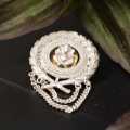 Hesse Tisa Pure Silver Round Ganesh Brooch For Men. 