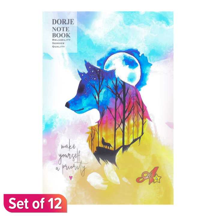 Dorje Note Book Single Line A4 Size Set of 12