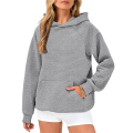 Women Hoodies Oversized Fleece Grey L. 