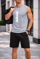 (Set of 2) Men’s Summer Sporty Tracksuit Set – 2-Piece Breathable Workout T-Shirt & Mesh Shorts | Lightweight Casual Gym Wear & Running Sports Kit for Men. 