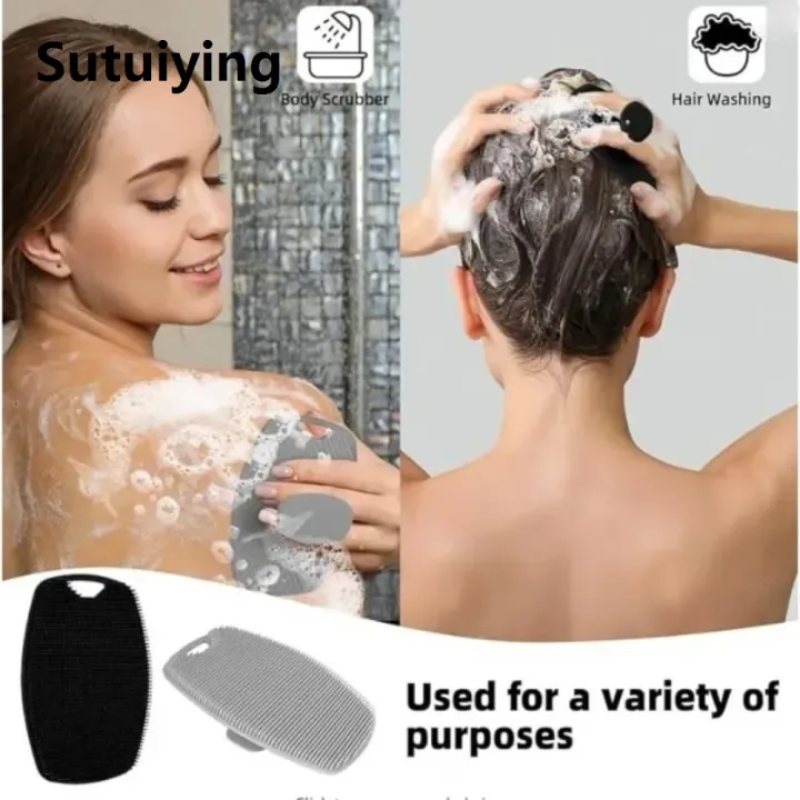 Sutuiying%201pc%20Soft%20Silicone%20Exfoliating%20Brush%20Cleanser%20Body%20Cleansing%20Scrubber%20Shower%20Gentle%20Massage%20Bath%20Brush%20For%20Men%20-%20Image%204