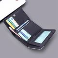 Short Men Wallets Fashion Multi-position  Canvas Money Clip Coin Purse Card Holder Three Fold Purse Shopping. 