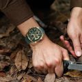 NAVIFORCE NF9197 New Men's Business Day Date Function Analog Digital Leather Strap Wristwatch. 