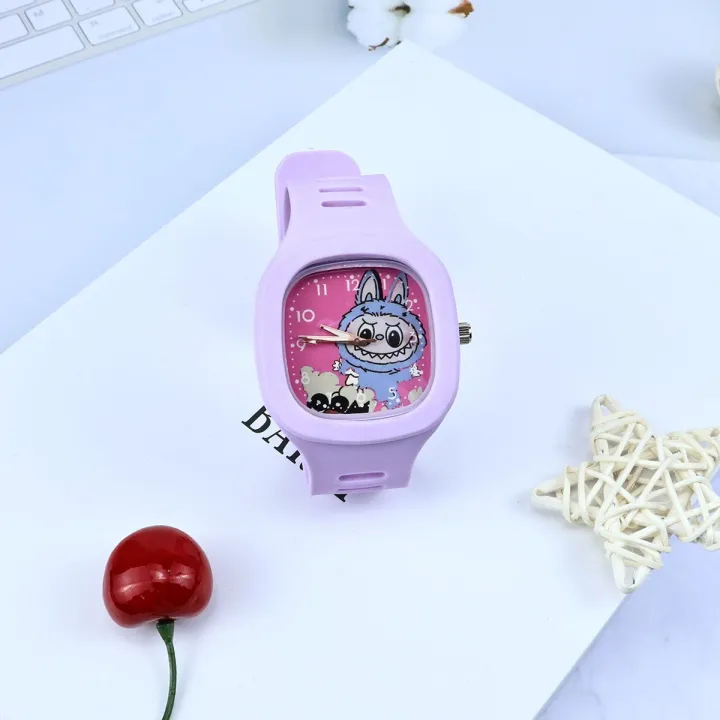 Square labubu Watch Silicone Quartz Labub Cartoon Unisex | Daraz.lk