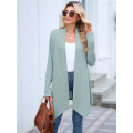 Women Solid Color Cardigan Sweater Open Front Long Casual Beach Kimonos Outfits Dark Green M. 