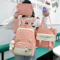 4 In 1 Bagpack Set School College Bag For Women. 