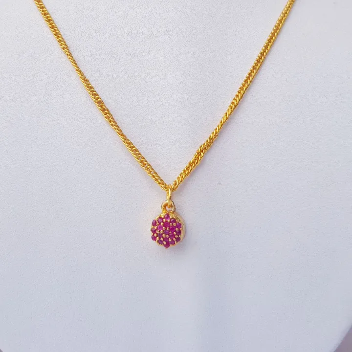 Gold%20Plated%20Ruby%20Pendant%20Design%20Chain%20Necklace%20For%20Women%20-%20Image%204