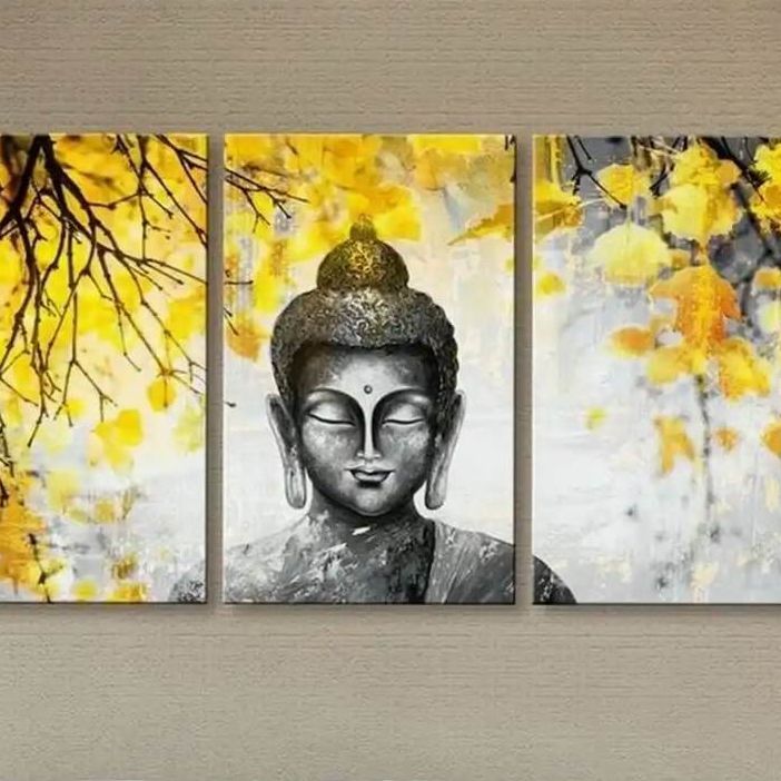 3%20Piece%20Panel%20Buddha%20Wall%20hang%20Canvas%20Art%20On%20Vinyl%20Forex%20Print%20With%20Wooden%20Frame%20By%20Shreeniti%20-%20Image%202