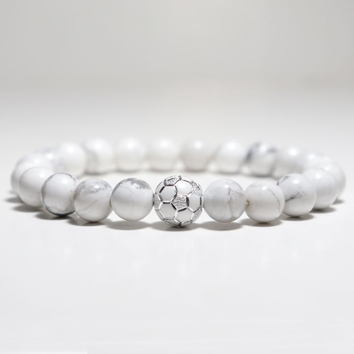 raPulsei%20Bracl%20Simple%20Style%20Football%20Bracelet%20Unisex%20Frosted%20Stone%20Bead%20Bra%20Sports%20Lovers%20Accessories%20Red%20et%20Casual%20-%20Image%202