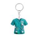 Personality Doctor Themed Dentist Costume Keychain 2D with Key Ring Dentist Pendant Plane Acrylic Doctor Hanging Decoration Gifts. 