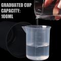 1/10Pcs 100Ml Plastic Capacity Cup/Transparent Scale Surface Measuring Cup/Laboratory Beaker Liquid Measuring Tool/Kitchen Restaurant Tea Shop Tools. 
