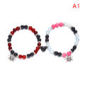 【Pocket king VOX 】Spider Love Beaded Couple Bracelets For Women Men Romantic Heart Magnetic Matching Bracelet Jewelry Mzea. 