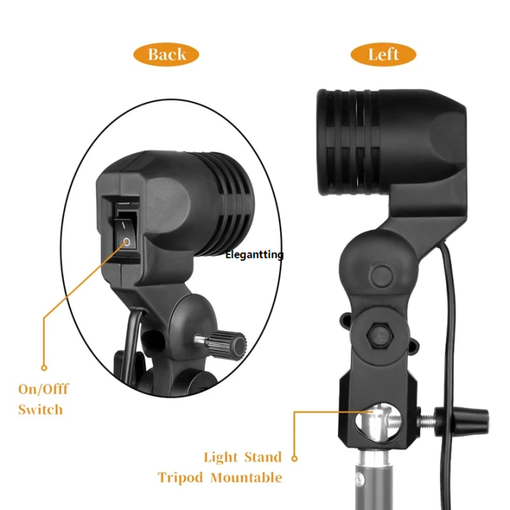 For Bulb Photography with Socket AC/E26 Bracket 1.8m Cable Wire Bulb E27 Light Holder Umbrella Bracket Photo