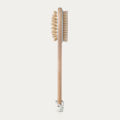 Bamboo Exfoliating Wet and Dry Bath Body Brush with Handle. 