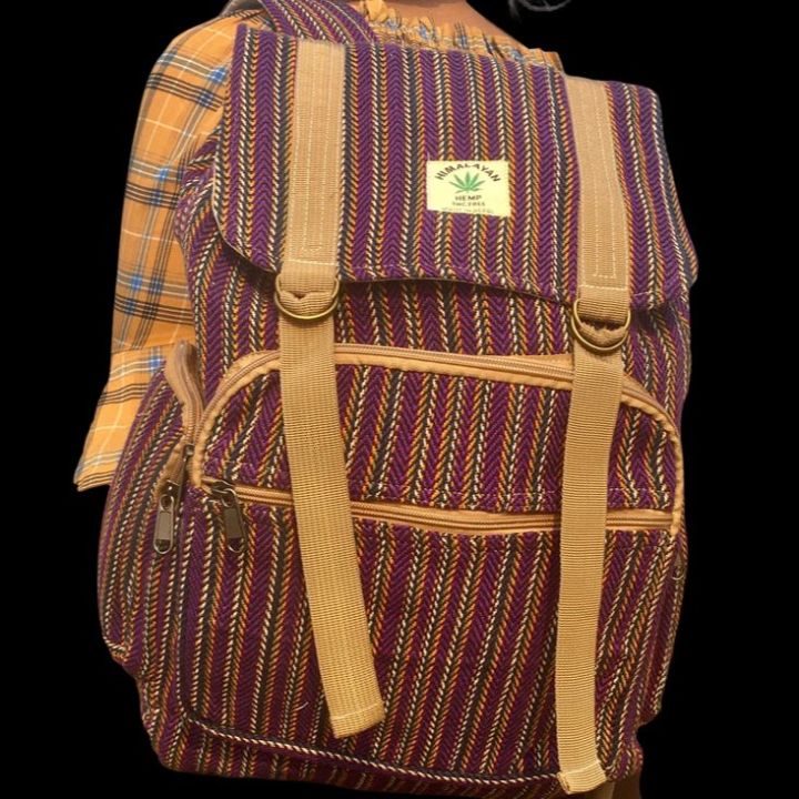 Hemp Rucksack Bag. Hemp And Cotton Mixed Unisex Rucksack Bag. Backpack. Perfect For School, College, Outgoing, Travel & Works