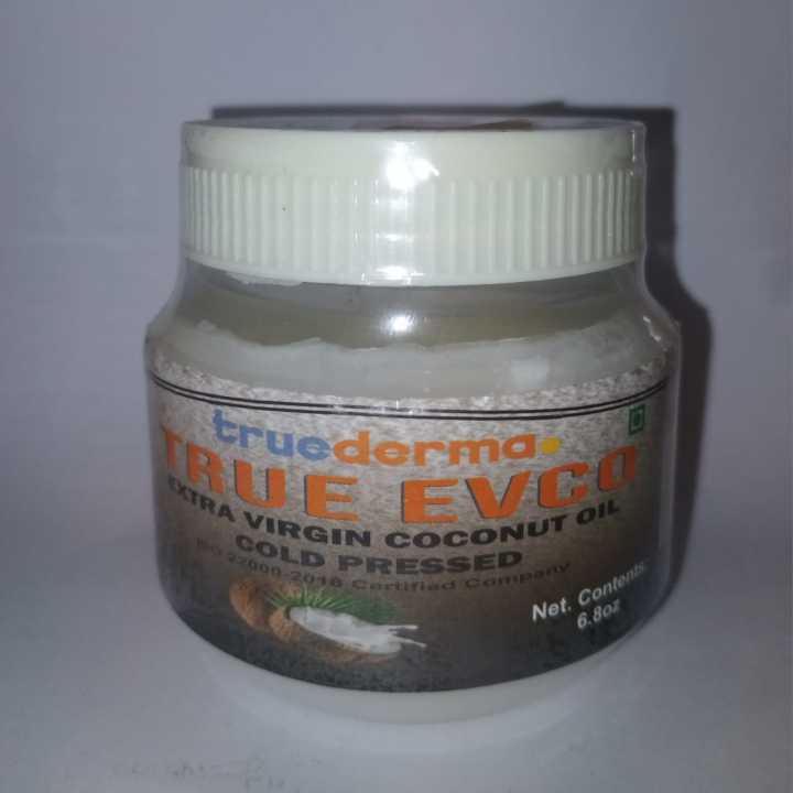 True Evco Extra Virgin Coconut Oil, True Derma, Cold Pressed, 200ml