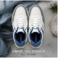 Goldstar Men's AX-2EV Casual Sneakers (White/Grey). 