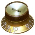 Hosco Gibson Style Hat Knobs with Volume Plate - Guitar Knob Gold - Metric Size. 