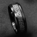 VaryGood Dragon Ring Beveled Edge Finger Ring For Men. 