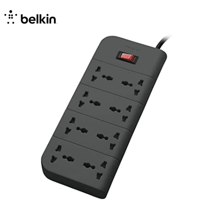 Belkin Essential Series 8 Socket Surge Protector Universal Multi Plug Socket