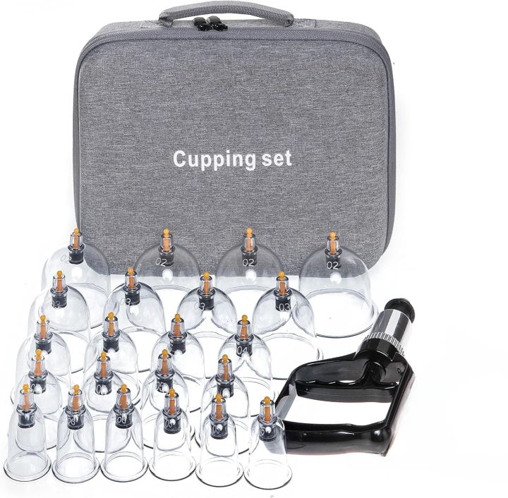 Acs Acupressure Cupping Set of 24 Vacuum Cupping Therapy Kit Chinese Therapy Cupping Set cup Massager - Aarshi Store