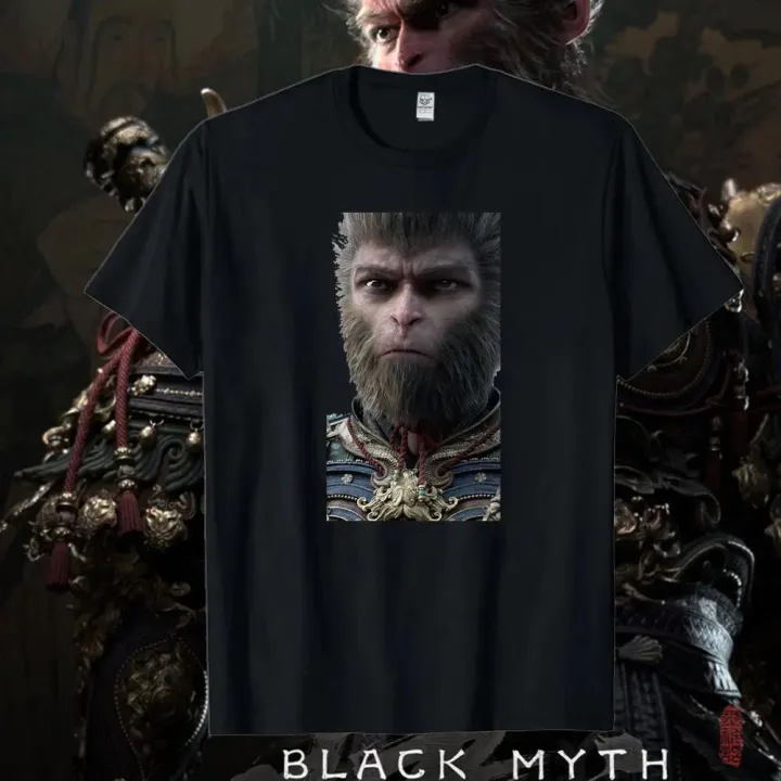 HOT%20Classic%20Black%20Myth%20Wukong%20Men's%20High%20Quality%20T-shirt%20Game%20Player%20Clothing%20Cotton%20Unisex%20Summer%20Streetwear%20Tops%20Camiseta%20Hombre%20-%20Image%202