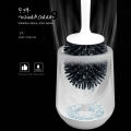 Sutuiying Bathroom Black Toilet Brush Soft TPR Silicone Brush Head No Dead Corners Home Floor-standing Cleaning Brushes WC Accessories. 