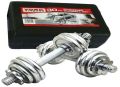 Spn'S York 30 Kg Adjustable Chrome Dumbbell Set With Barbell Connector. 