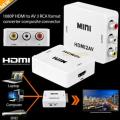 Mini Hd Video Converter Box Hdmi Rca Av/Cvsb L/R Video Adapter. 