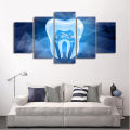 5 Panel Geometric Tooth Dental X-Ray Canvas Painting Wall Art Shining Tooth Posters and Prints for Dentistry Wall Decor No Frame. 