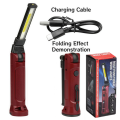 Professional 5 Gears COB LED Work Light Folding Rechargeable High-lumen Flashlight Magnetic Hanging Hook Portable Searchlight Outdoor,Repair. 