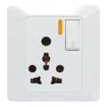 Prakash White 1 Gang Switch Double Power Socket. 