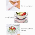 Cute Baby Double Wall Vacuum Insulated 304 Stainless Steel Thermal Insulation Training Feeding Bowl with Handles & Spoon. 