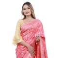 Red Color Indian Pure Dola Silk Saree With Blouse For Women. 