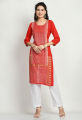 Women Red Kurta with Palazzos (DK-79). 