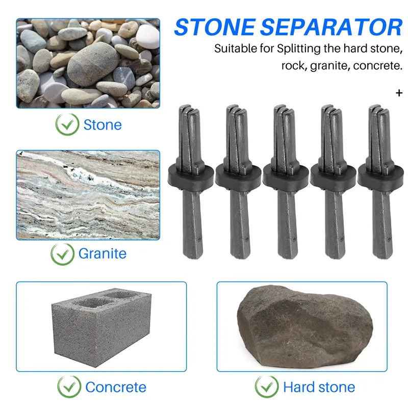 Spring Steel Wedge And Feather Set – 14mm Rock Concrete Splitter Hand Tool For Quarrying & Masonry, 105mm Length