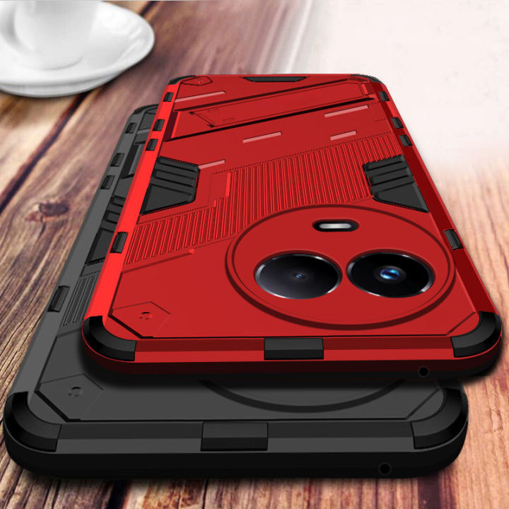 Vantime Case for Realme 11x 5G / Realme 11 5G Stand Shockproof Armor Lens Protection Hard Casing