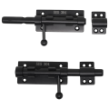 ARELENE 2X Heavy Duty Slide Bolt Gate Latch with A Padlock,Horizontal Bolt Latch Floor Latch Hardware and Lockable(Black,6 Inch). 
