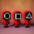 Squid Game Building Bricks No Burrs Squid Game Assembled Doll Toy. 