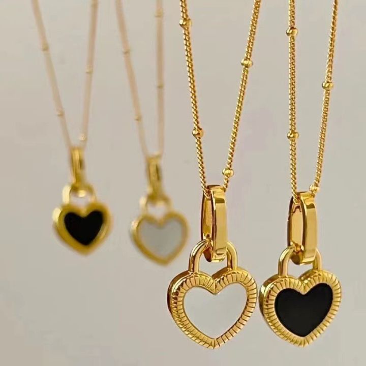 New Elegant Female Shell Heart Pendant Necklace for Women Girl