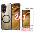 Poco C71 Magnetic Sticker Shockproof Clear Phone Case for Poco C61 C65 C75 Anti Blue Light Ray Tempered Glass. 