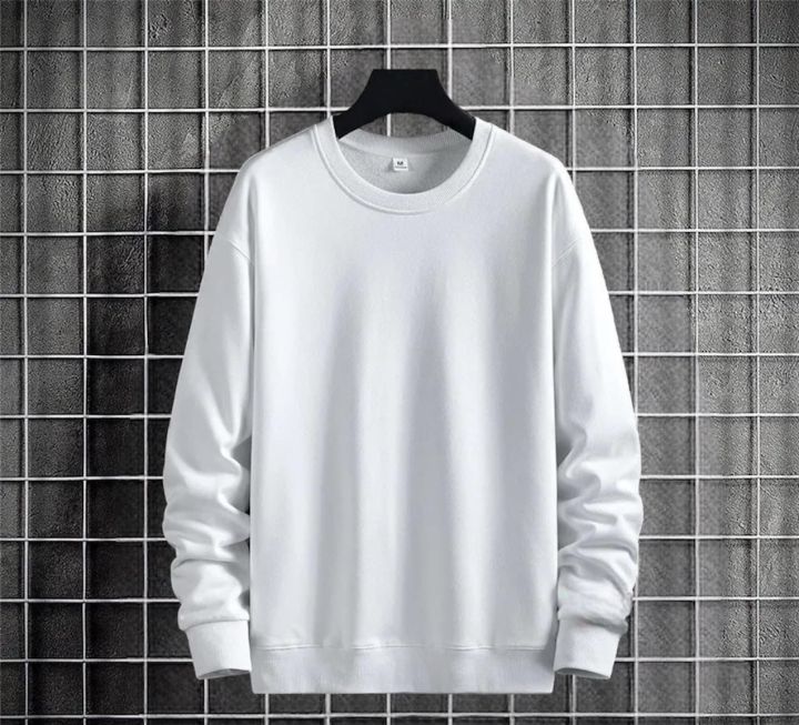 Thin Terry Cotton Summer Men Drop Shoulder Sweatshirt