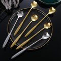 8Pcs/Set Dessert Spoon Reusable Safe Stainless Steel Flower Coffee Tea Spoon for Kitchen. 